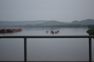 mountain ranges from over the bridge